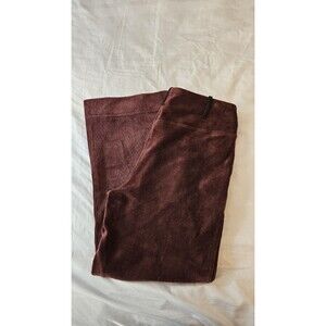 Lysse New York Womens XL Plush Corduroy Wide Leg Pants Burgundy Wine Stretch